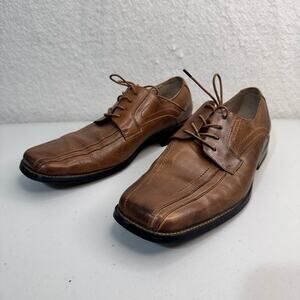 Stacy Adams Corrado Brown Leather Oxford Lace-Up Dress Shoes Square Toe Men’s 10